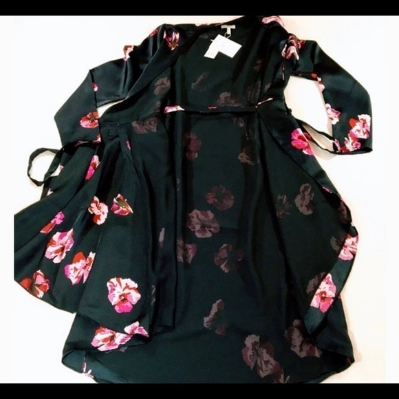 JOIE Miltona Purple Floral Print Satin Wrap Dress - Picture 4 of 8